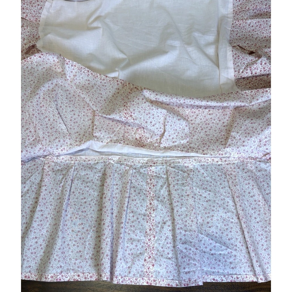 Girls Pink Calico Ditzy Floral Print Crib Skirt Shabby Chic Cottagecore Feminine - Picture 6 of 14